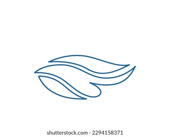 Wave logo vector background. Water icon template. Abstract sea, ocean surges. Nature blue liquid concept design.