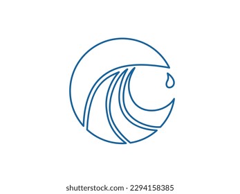 Wave logo vector background. Water icon template. Abstract sea, ocean surges. Nature blue liquid concept design.