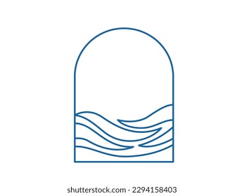 Wave logo vector background. Water icon template. Abstract sea at the window, ocean surges. Nature blue liquid concept design.