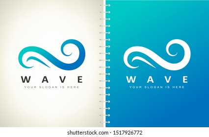 Wave logo vector. Design vector illustration.