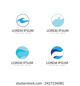Diseño de símbolo de elemento vectorial de logotipo de onda