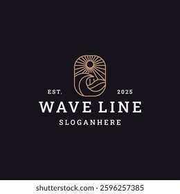 Wave logo vector hipster vintage icon illustration
