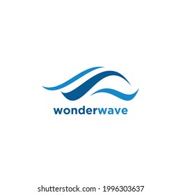 Ilustración del icono vectorial del logotipo de onda.