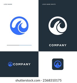Diseño de Ilustración de Icono del logotipo de onda