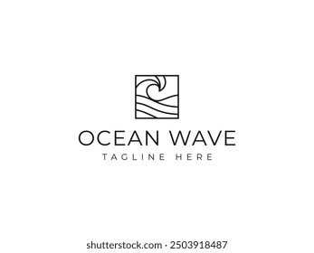 wave logo vector illustration. simple wave logo template