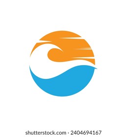 wave logo vector symbol template