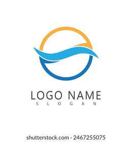 Wave logo vector template and symbol