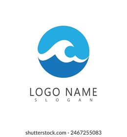 Wave logo vector template and symbol