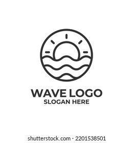 Wave logo vector. Water wave logo