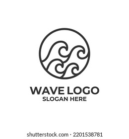Wave logo vector. Water wave logo