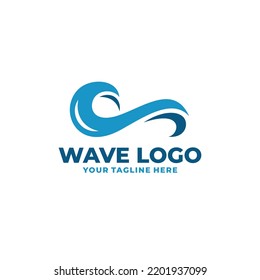 Wave logo vector. Water wave logo