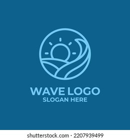 Wave logo vector. Water wave logo