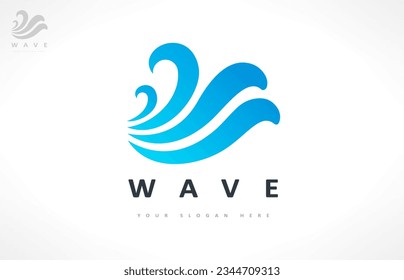 Wave logo vector. Water design.