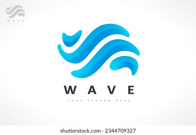 Vector de logotipo de onda. Diseño acuático.