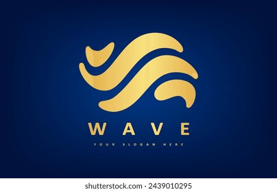 Vector de logotipo de onda. Diseño de agua.