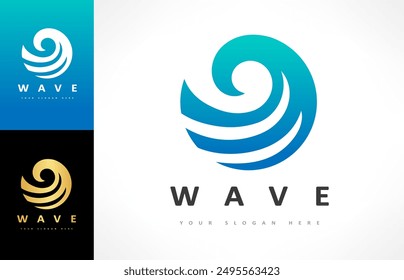 Wave logo vector. Water design