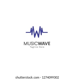 Wave logo with W initial design concept