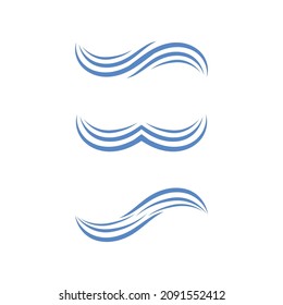 wave logo and water design blue nature ocean vector illustration
