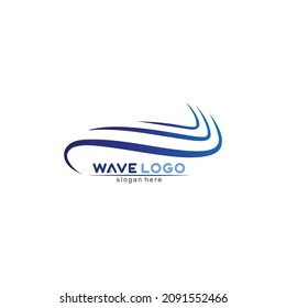 wave logo and water design blue nature ocean vector illustration