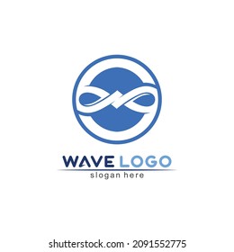 wave logo and water design blue nature ocean vector illustration