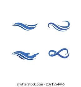 wave logo and water icon vector illustration design logo business