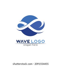 wave logo and water icon vector illustration design logo business
