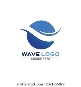 logotipo de onda y icono de agua ilustración de vector logo de diseño
