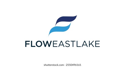 Logotipo de la onda, logotipo del agua, logotipo del agua y letra F