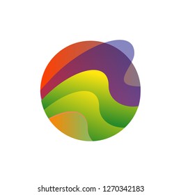 wave logo water sea ocean flow colorful vector