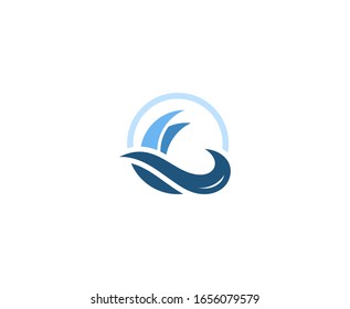 Wave logo water sea vector 