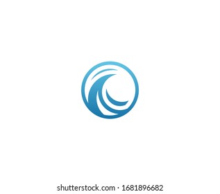 Wave logo water sea vector icon 