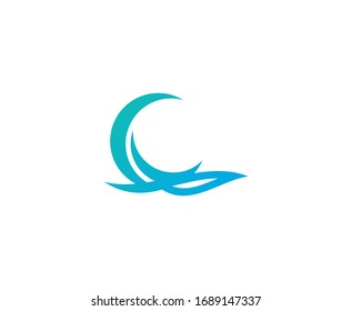 Wave logo water sea vector icon 