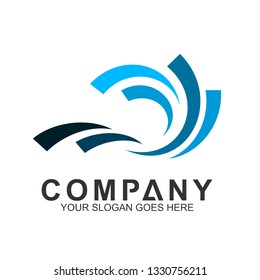 wave logo, water splash vector, abstract wave icon
