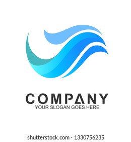 wave logo, water splash vector, abstract wave icon