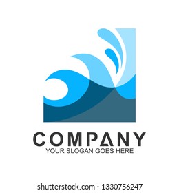 wave logo, water splash vector, abstract wave icon