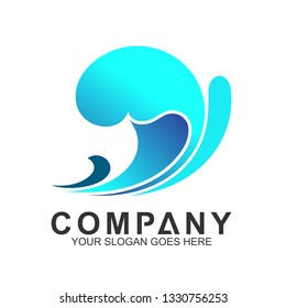 wave logo, water splash vector, abstract wave icon