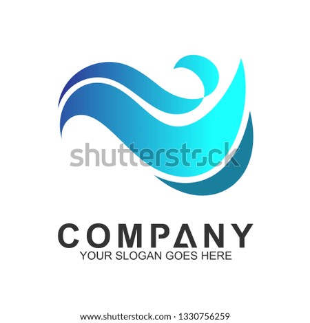 wave logo, water splash vector, abstract wave icon