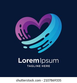 logotipo de ondas con concepto de ondas y colorido