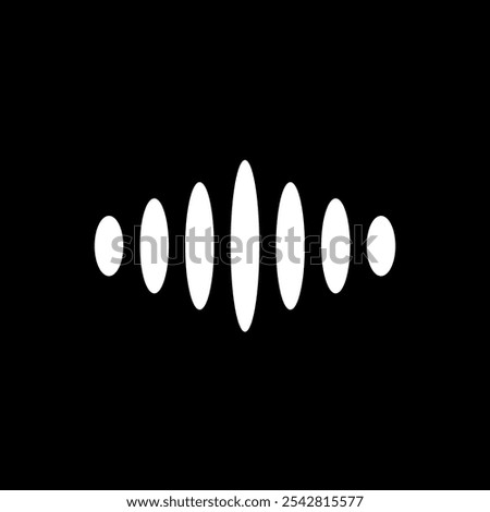 Wave logo without text. Company, ellipse, horizontal, amplifier, audio, analyzer, signal. Vector