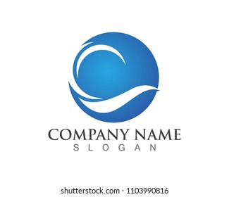 Wave logos Template symbols
