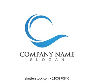 Wave logos Template symbols