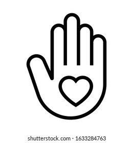 wave love line icon isolated 