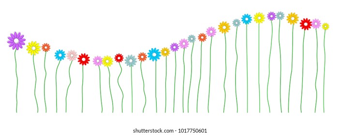 wave made of colorful Flowers
