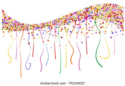 wave made of streamer and confetti