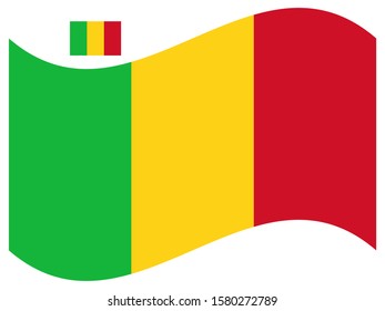 Wave Mali Flag Vector illustration Eps 10