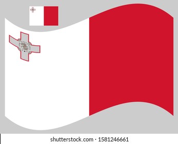 Wave Malta Flag Vector illustration Eps 10
