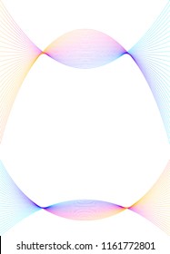 Wave of the many colored lines. Abstract wavy stripes on a white background isolated. Creative line art. Vector illustration EPS 10. Design elements created using the Blend Tool. Curved smooth tape