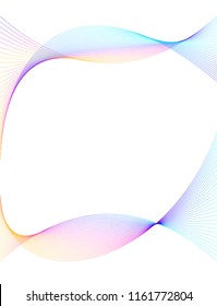 Wave of the many colored lines. Abstract wavy stripes on a white background isolated. Creative line art. Vector illustration EPS 10. Design elements created using the Blend Tool. Curved smooth tape