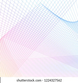 Wave of the many colored lines. Abstract wavy stripes on a white background isolated. Creative line art. Vector illustration EPS 10. 