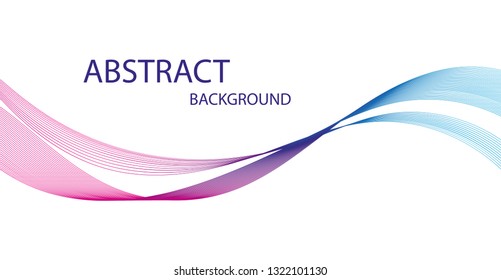 Wave of the many colored lines. Abstract wavy stripes on a white background isolated. Creative line art. Design elements created using the Blend Tool. 